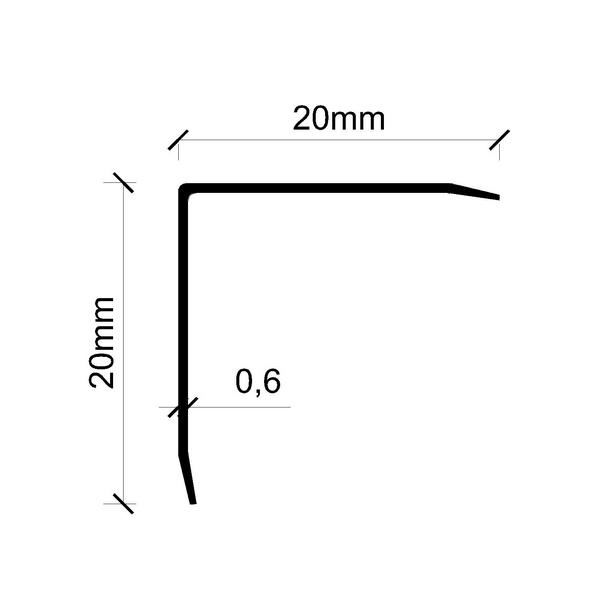 20x20 Paslanmaz Köşebent Profili 270 cm Ayna Sarı 0.60 mm