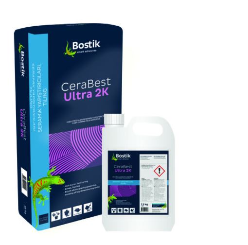 CeraBest Ultra 2K Yüksek Mukavemetlİ 2K Fleks Yapıştırıcı - Hızlı Priz Alan 32.5 kg (25 kg + 7.5 kg)