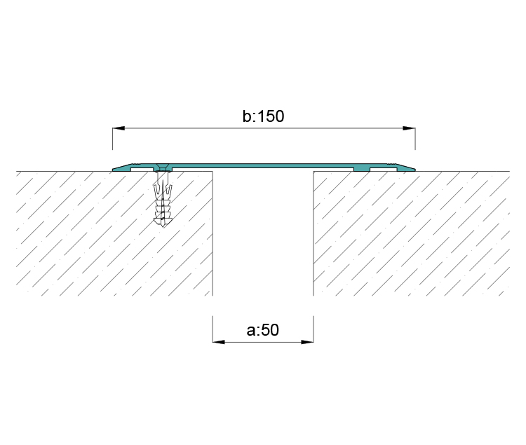 AR150ZD 150 mm Zemin Dilatasyon Kapak Profili  300 cm