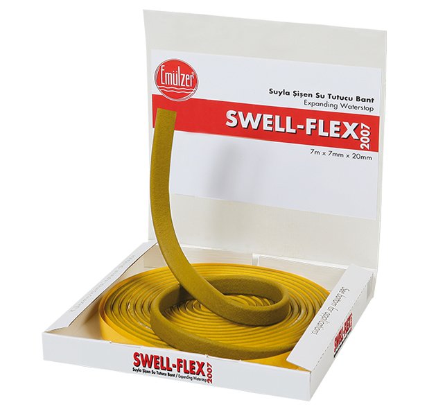 SWELL-FLEX Suyla Şişen Sodyum Bentonit ve Butil Kauçuk Esaslı Su Tutucu Bant 5x20 mm (15 m/Kutu)