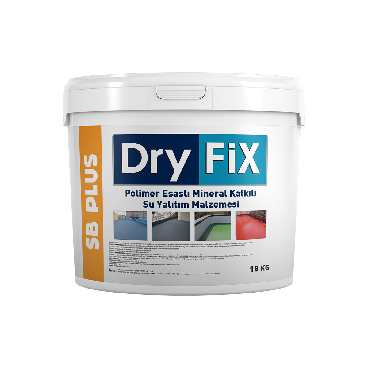 Dryfix SB Plus Polimer Esaslı Mineral Katkılı Su Yalıtım Malzemesi 18 kg Beyaz