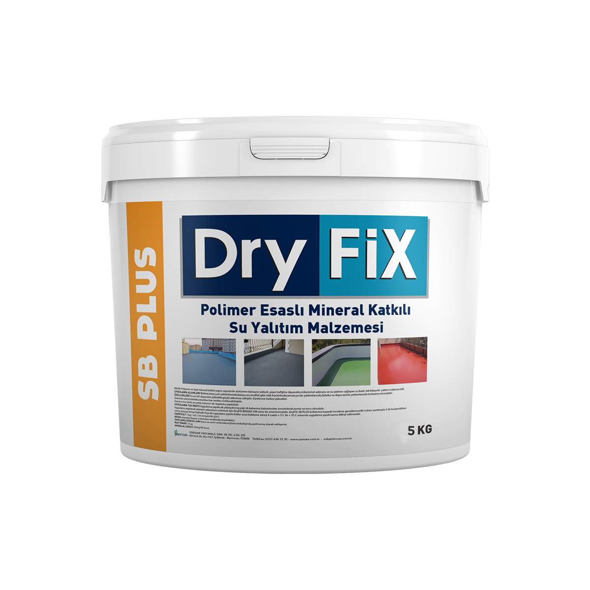 Dryfix SB Plus Polimer Esaslı Mineral Katkılı Su Yalıtım Malzemesi 5 kg Beyaz