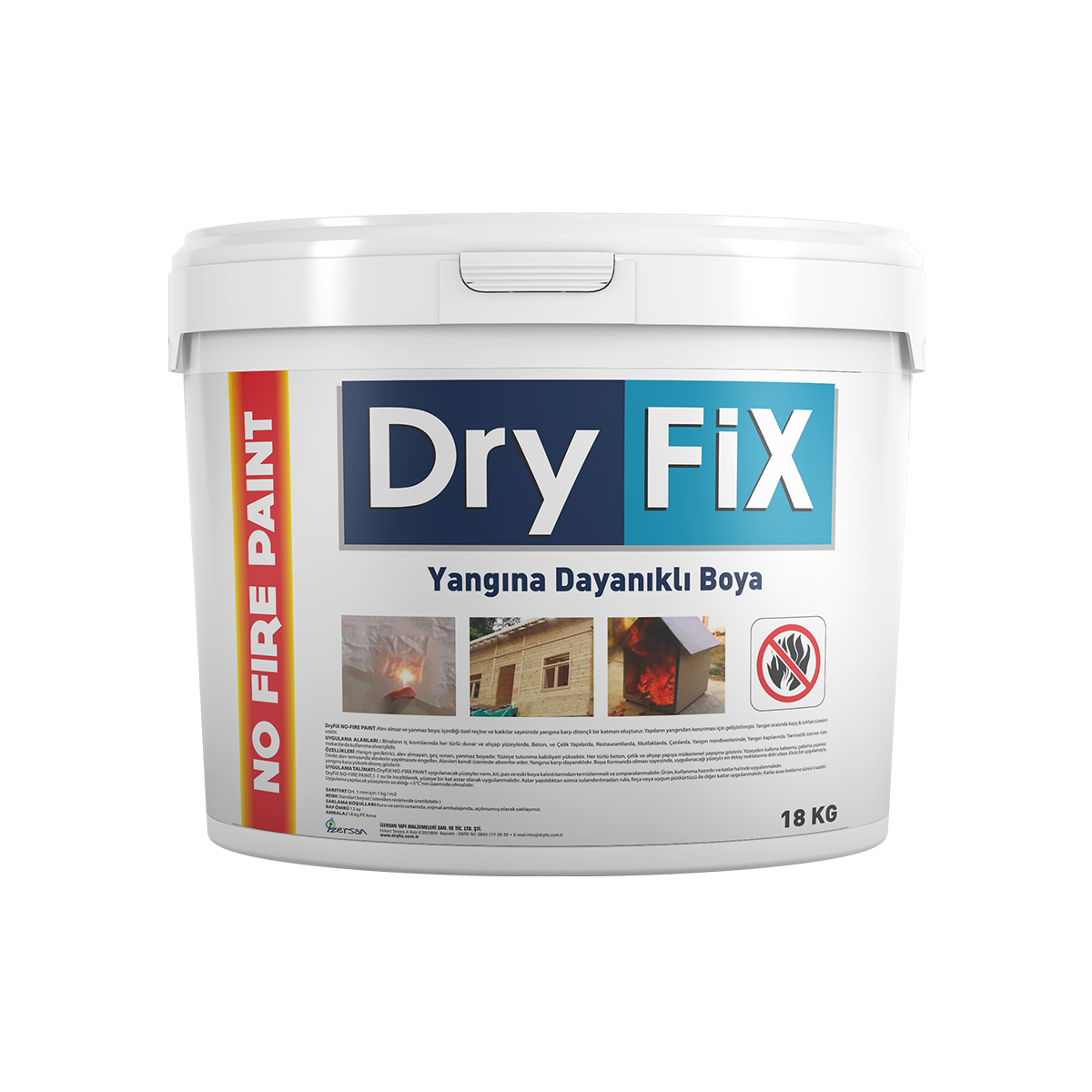 Dryfix No Fire Paint Yangın Geciktirici Alev Almayan Yanmaz Boya 18 kg