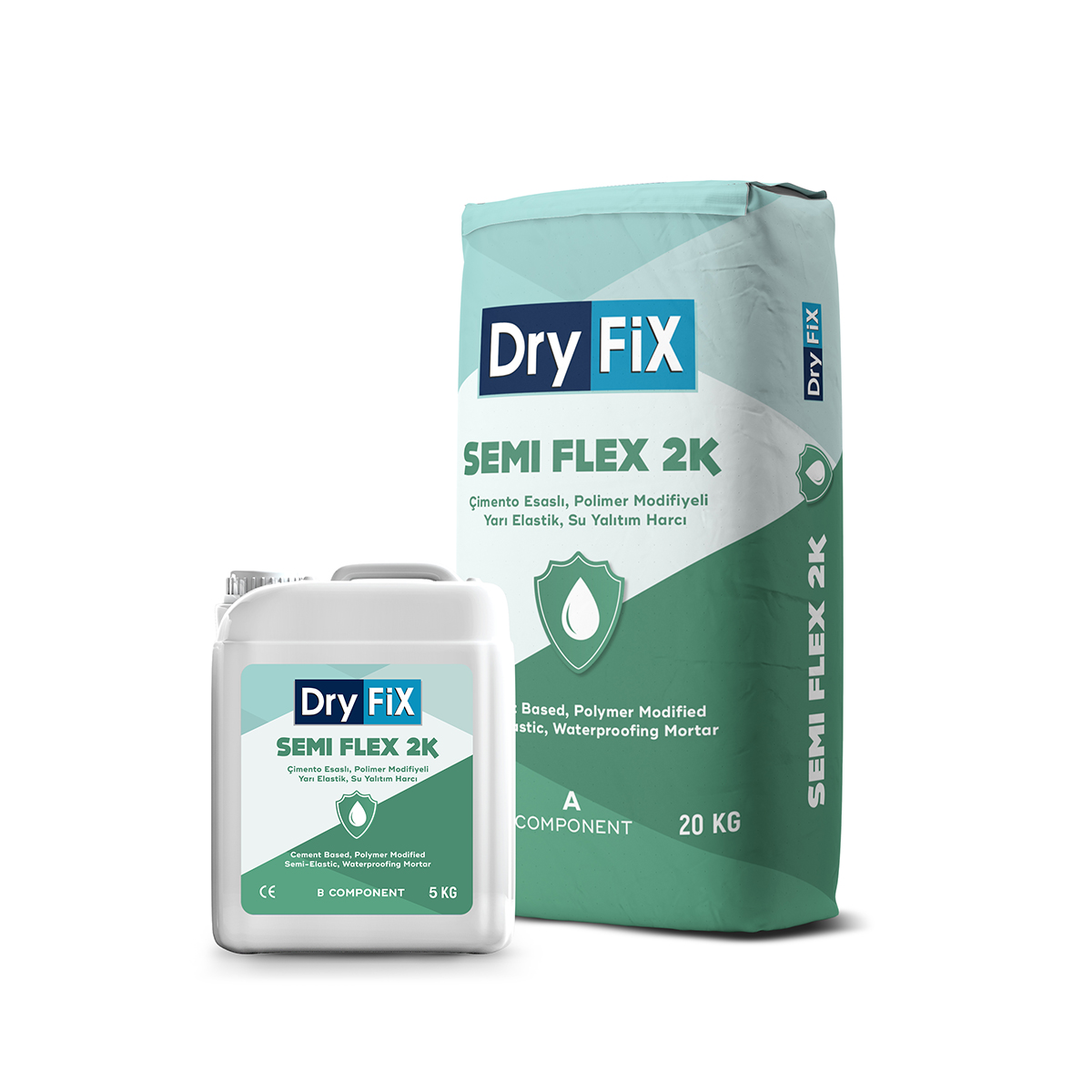 Dryfix Semi Flex 2K Yarı Elastik Çimento Esaslı Sürme Su Yalıtımı 25 kg