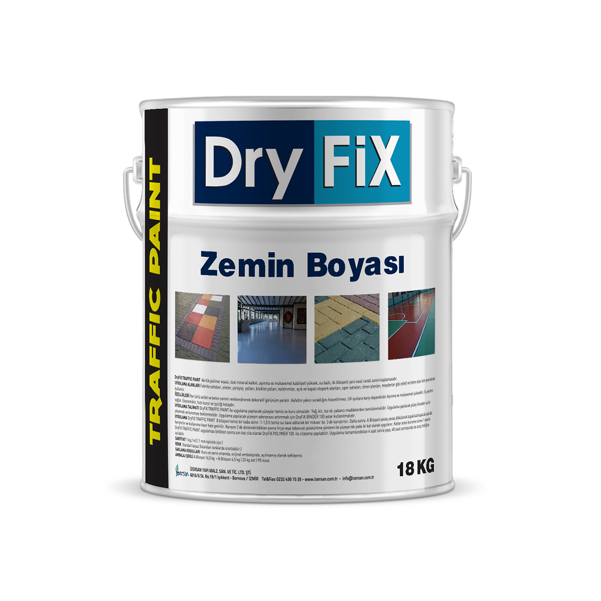 Dryfix Traffic Paint Zemin Boyası 18 kg Siyah