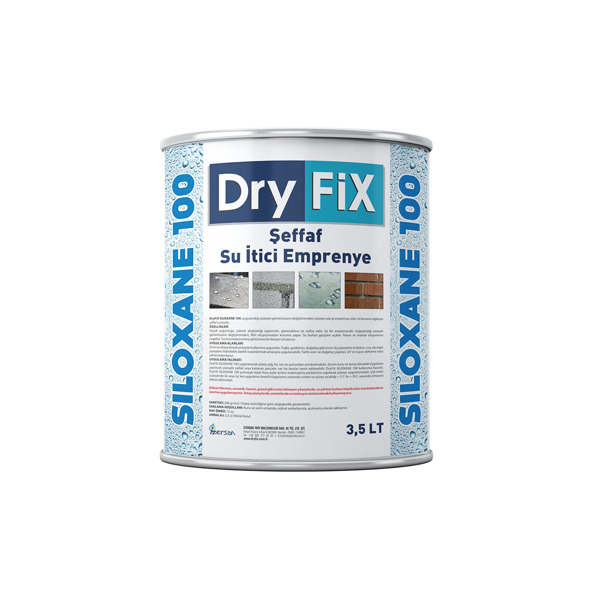 Dryfix Siloxane 100 Şeffaf Su İtici Emprenye 3,5 lt