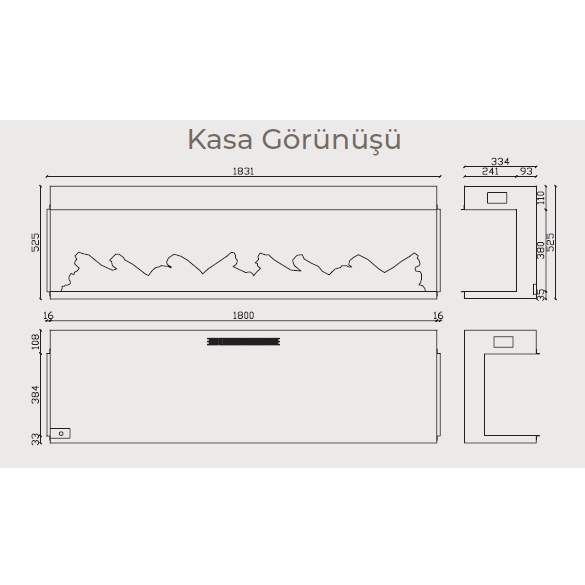 Laden 180 Elektrikli Isıtıcılı Şömine