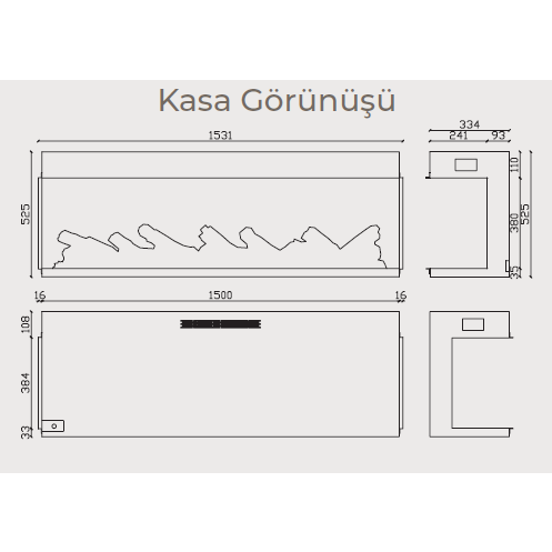 Laden 150 Elektrikli Isıtıcılı Şömine