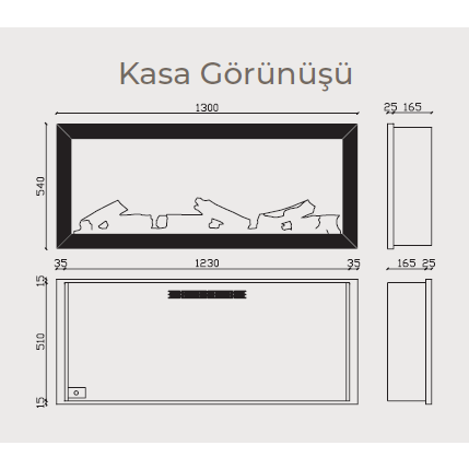 Alaf 130 Elektrikli Isıtıcılı Şömine