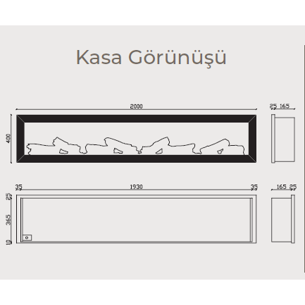 Magel 200 Elektrikli Isıtıcısız Şömine