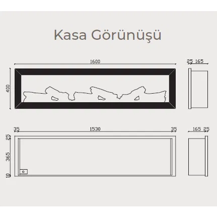 Magel 160 Elektrikli Isıtıcısız Şömine