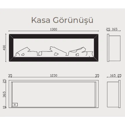 Magel 130 Elektrikli Isıtıcısız Şömine