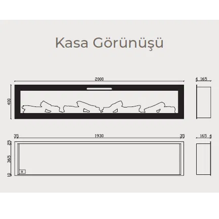 Masta 200 Elektrikli Isıtıcısız Şömine