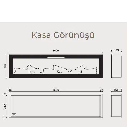 Masta 160 Elektrikli Isıtıcısız Şömine