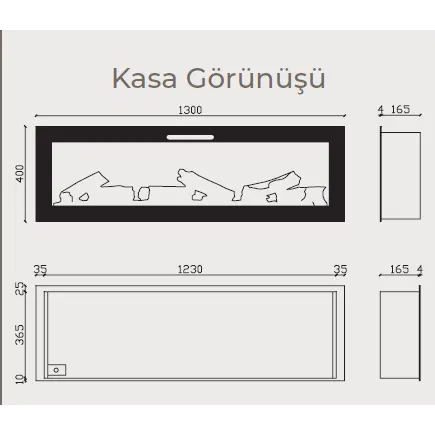 Masta 130 Elektrikli Isıtıcısız Şömine