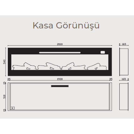 Pagla 240 Elektrikli Isıtıcılı Şömine