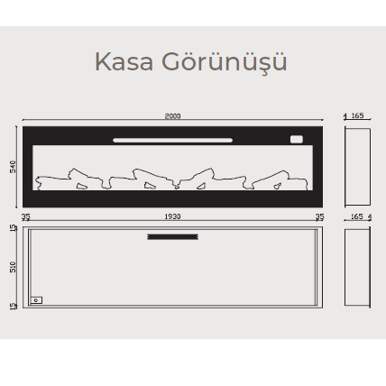 Pagla 200 Elektrikli Isıtıcılı Şömine