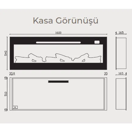 Pagla 160 Elektrikli Isıtıcılı Şömine