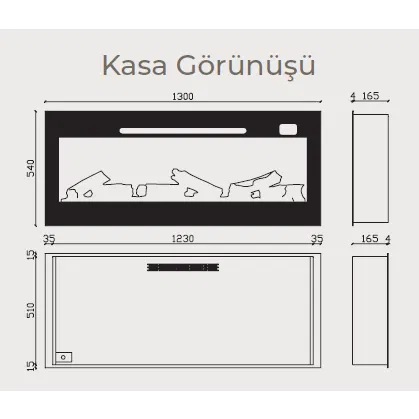 Pagla 130 Elektrikli Isıtıcılı Şömine