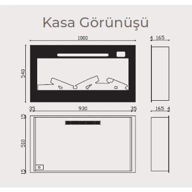 Pagla 100 Elektrikli Isıtıcılı Şömine