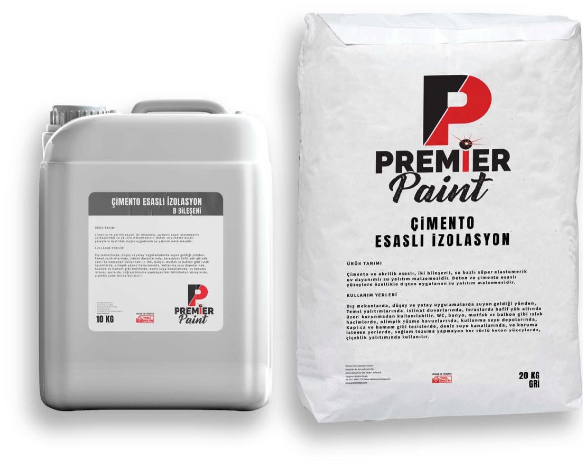 Premier Paint Çimento Esaslı izolasyon Toz 20 kg +10 kg Gri