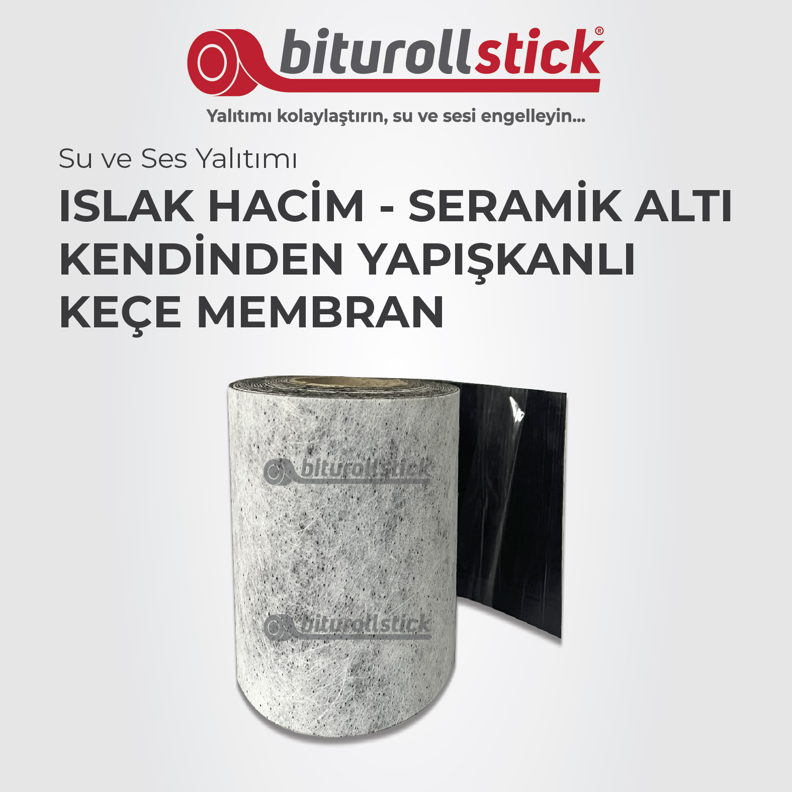 biturollstick Yapışkanlı Islak Hacim Seramik Altı Su Yalıtım Tekstil Membranı (1 Top = 10 m2)