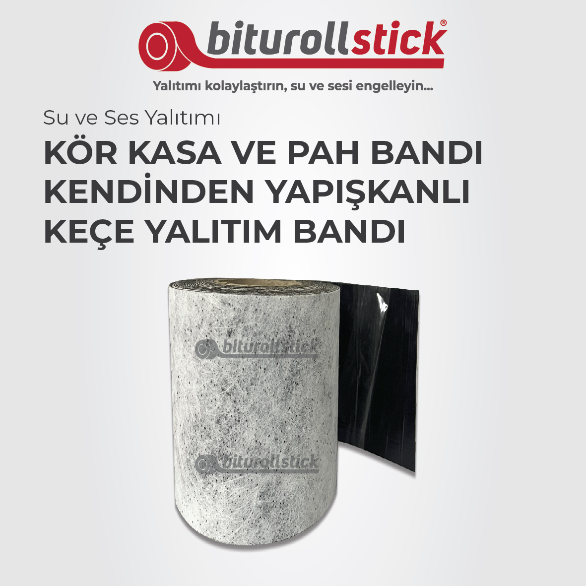 biturollstick Yapışkanlı Bitümlü Kör Kasa ve Pah Su Yalıtım Bandı 30 cm x 10 M