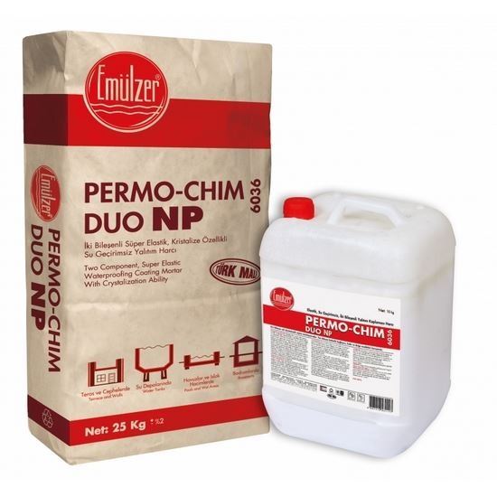 Permo Chim Duo Np İki Bileşenli Süper Elastik Kristalize Özellikli Su Geçirimsiz Yalıtım Harcı (25 kg + 10 kg)