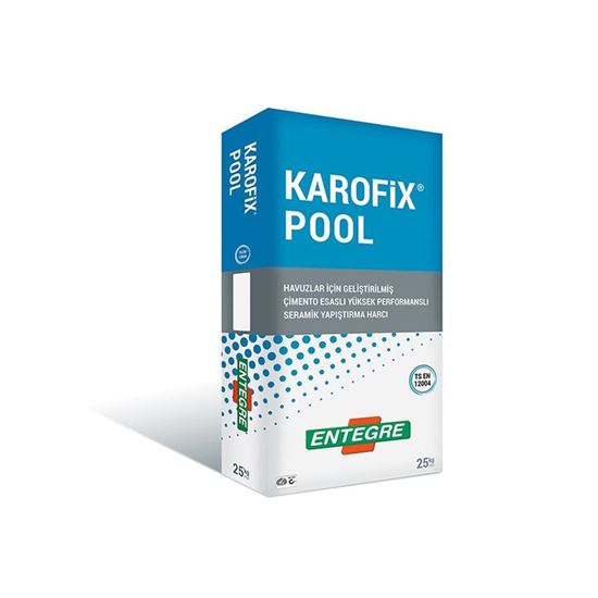 Karofix Pool C2TE Havuzlar İçin Geliştirilmiş Çimento Esaslı Yüksek Performanslı Seramik Yapıştırma Harcı 25 kg Gri