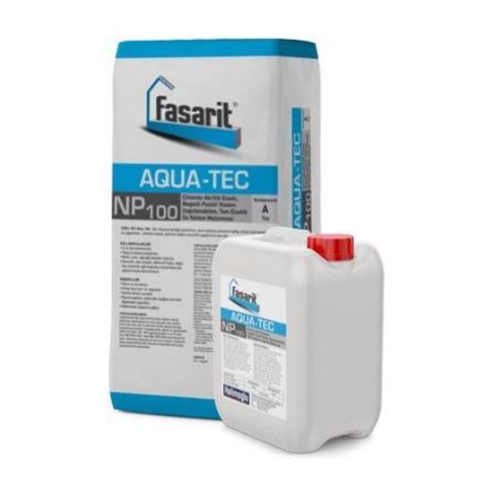 Fasarit Aqua-Tec NP 100 Gri Tam Esnek Su İzolasyon Malzemesi (25 kg + 10 kg) Set