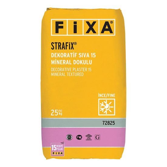 STRAFİX Dekoratif Sıva 15 Mineral Dokulu Beyaz (İnce) 25 kg