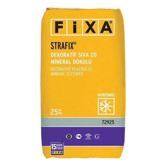 STRAFİX Dekoratif Sıva 20 Mineral Dokulu Beyaz (Kalın) 25 kg