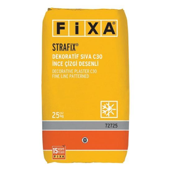 STRAFİX Dekoratif Sıva C30 İnce Çizgi Desenli Beyaz 25 kg
