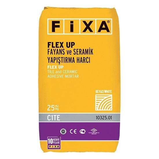 FİXA Flex Up Fayans ve Seramik Yapıştırma Harcı C1TE Beyaz 25 kg