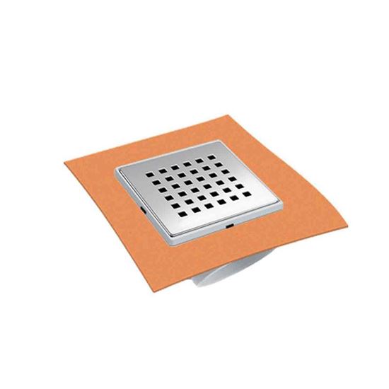 MTS 12205 Etekli Seri - 10 x 10 cm Seramik Uyumlu Örtülü Ø 70 mm Yandan Çıkışlı Süzgeç Süzgeç ve Paslanmaz Izgaralı Set