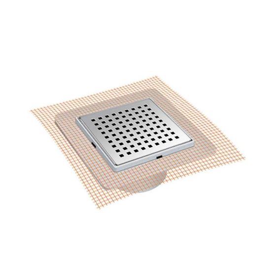 MTS 12148 Etekli Seri - 15 x 15 cm Seramik Uyumlu Fileli Ø 100 mm Alttan Çıkışlı Süzgeç ve Paslanmaz Izgaralı Set