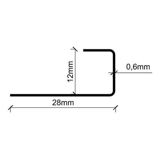 12 mm Eko Kare Köşe Paslanmaz Fayans Profili 270 cm Süper Ayna 0.60 mm