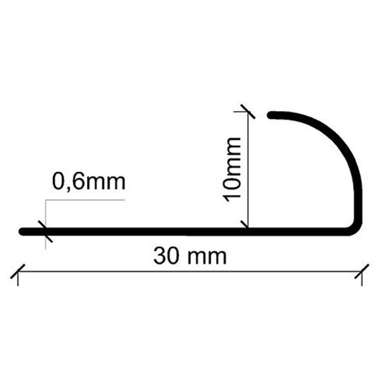 10 mm Eko Oval Paslanmaz Fayans Profili 270 cm Süper Ayna 0.60 mm