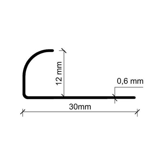 12 mm Eko Oval Paslanmaz Fayans Profili 270 cm Süper Ayna 0.60 mm