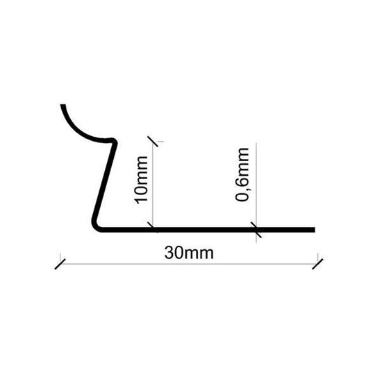 10 mm Paslanmaz İç Köşe Fayans Profili 270 cm Süper Ayna 0.60 mm