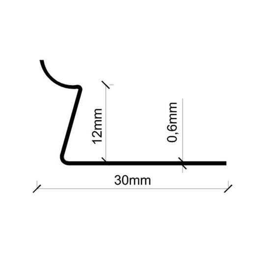 12 mm Paslanmaz İç Köşe Fayans Profili 270 cm Ayna Siyah 0.60 mm