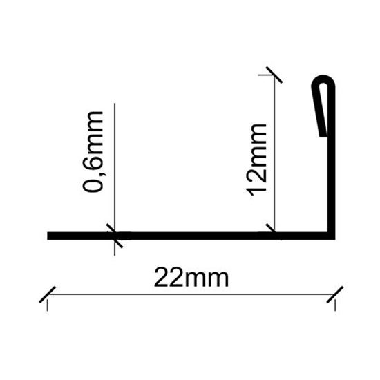 12 mm Paslanmaz Seramik Bitim Profili 270 cm Süper Ayna 0.60 mm