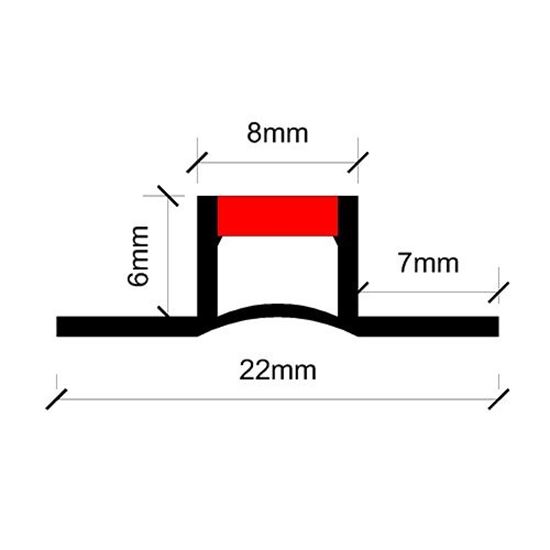 9x8 PVC Seramik Granit Genleşme (Dilatasyon) Profili 270 cm Siyah