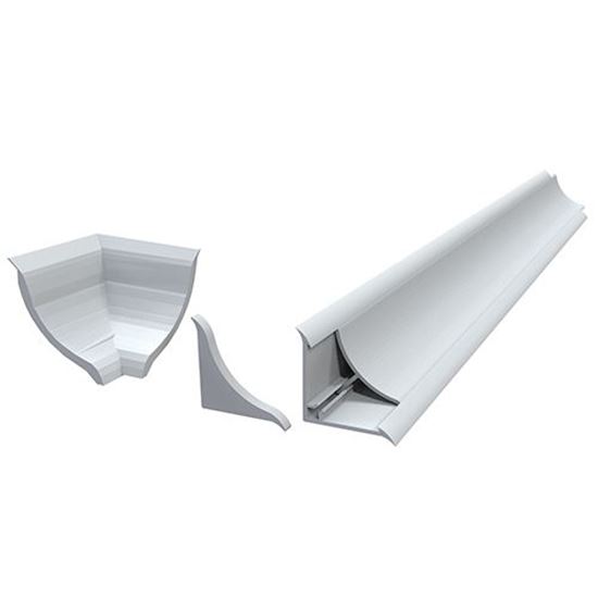 30x30 PVC Küvet Kenar Profili 250 cm Beyaz (Çift Parça-Takım)