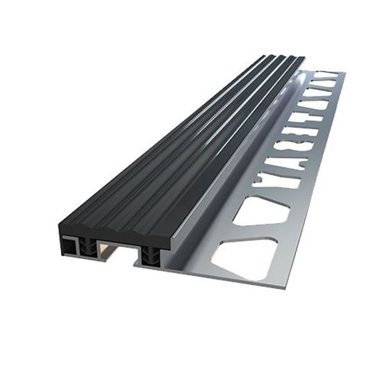 13 mm PVC Bantlı Merdiven Basamak Profili 250 cm Siyah