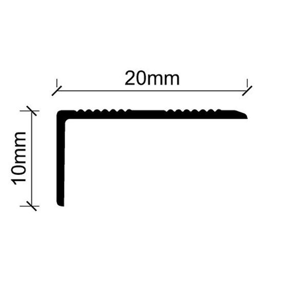 20 mm x 10 mm Alüminyum Merdiven Köşebenti 270 cm Mat Eloksal