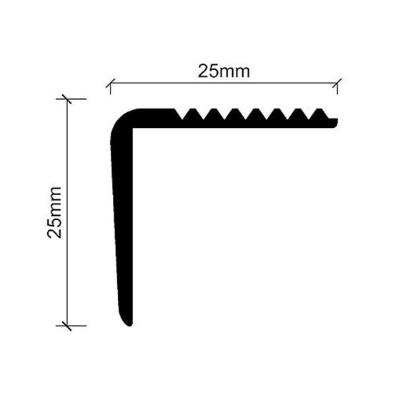 25 mm x 25 mm Alüminyum Merdiven Köşebenti 250 cm Mat Eloksal