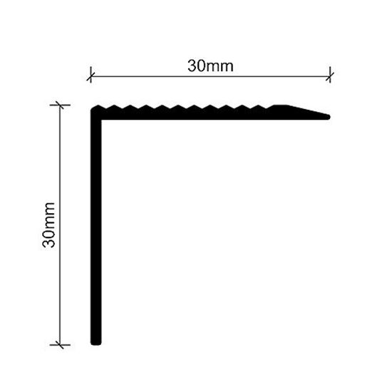 30 mm x 30 mm Alüminyum Merdiven Köşebenti 250 cm Mat Eloksal