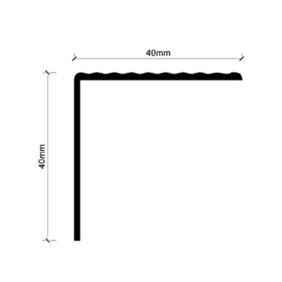 40 mm x 40 mm Alüminyum Merdiven Köşebenti 250 cm Mat Eloksal