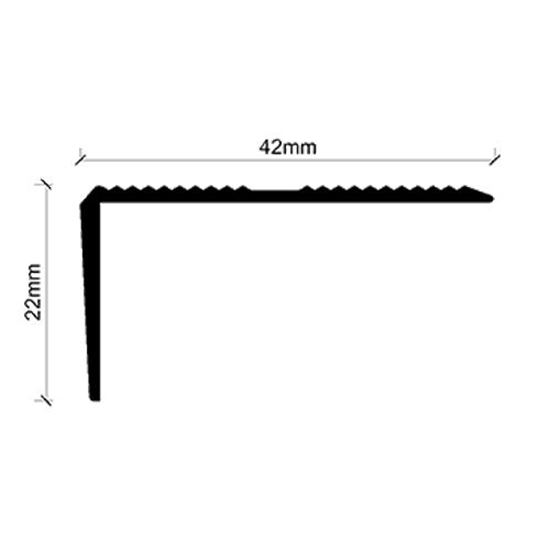 42 mm x 22 mm Alüminyum Merdiven Köşebenti 250 cm Mat Eloksal